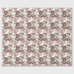 Cat Wedding with Bride and Groom  Wrapping Paper