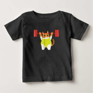 Cat Weight Lifting Funny Cat Lover Workout Baby T-Shirt