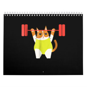 Cat Weight Lifting Funny Cat Lover Workout Calendar
