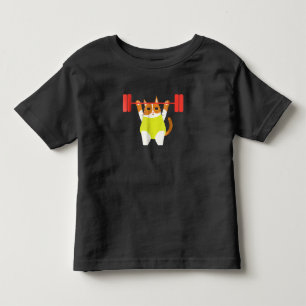 Cat Weight Lifting Funny Cat Lover Workout Toddler T-Shirt