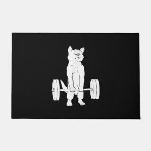Cat Weightlifting And Gym Doormat
