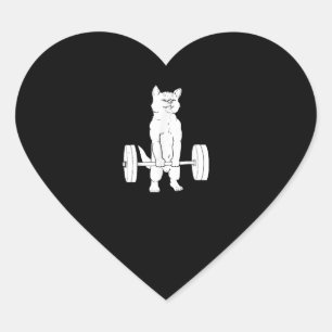 Cat Weightlifting And Gym Heart Sticker