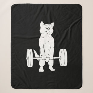 Cat Weightlifting And Gym Sherpa Blanket