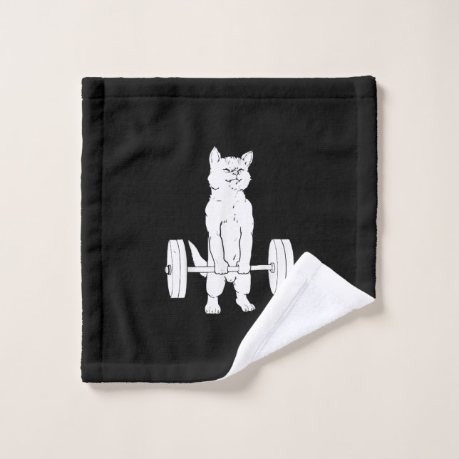 Cat Weightlifting And Gym Wash Cloth (Wash Cloth)