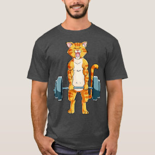Cat Weightlifting Powerlifting Deadlift Fitness Gy T-Shirt