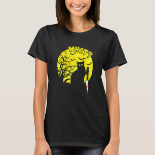 Cat What  Black Cat Murderous Cat With Knife T-Shirt