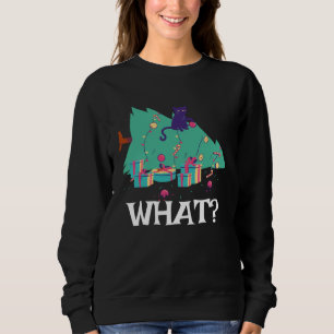 Cat What Black Cat With Christmas Tree Sweatshirt