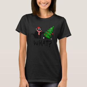 Cat What Christmas Tree Merry Christmas Winter T-Shirt