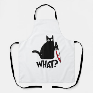Cat What_ Funny Black Cat  Apron