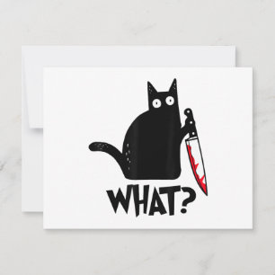 Cat What_ Funny Black Cat  Invitation