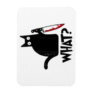 Cat What_ Funny Black Cat Magnet