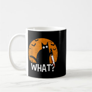 Cat What_ Funny Black Cat Murderous Cat With Knife Coffee Mug