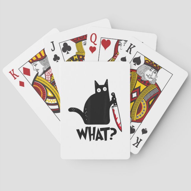 Cat What_ Funny Black Cat  Playing Cards (Back)