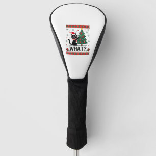 Cat What Funny Black Cat Pushing Christmas Tree Ug Golf Head Cover