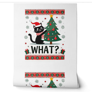 Cat What Funny Black Cat Pushing Christmas Tree Ug Wallpaper