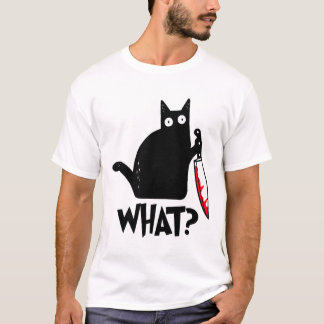 Cat What Funny Black Cat Shirt 