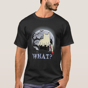 Cat What Funny Halloween Costume Murderous Cat Wit T-Shirt