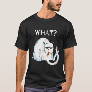 Cat What Funny Tomcat Licking Kitty Gift Mum Teen  T-Shirt