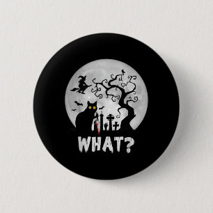 Cat What_ Halloween Black Cat With Knife - Funny 6 Cm Round Badge