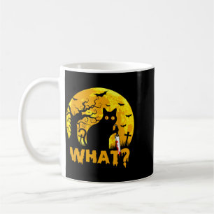 Cat What_ Halloween Black Cat With Knife - Funny Coffee Mug