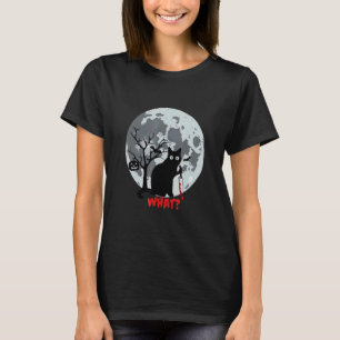 Cat What Halloween cat Murderous Cat With Knife T-Shirt