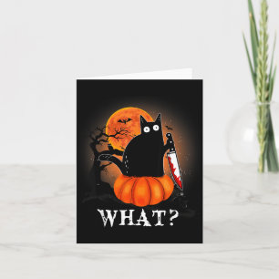 Cat What Halloween Scary Black Cat Costume Card