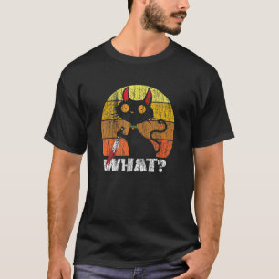 Cat What Meh Cat Black Cat With Knife T-Shirt