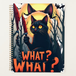 Cat What Murderous Black Cat With Knife Costume Ha Planner