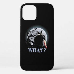 Cat What Murderous Black Cat With Knife Halloween iPhone 12 Pro Case