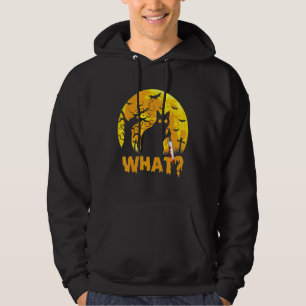 CAT WHAT Murderous Black Cat With Knife Halloween Hoodie