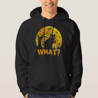 CAT WHAT Murderous Black Cat with Knife Halloween  Hoodie