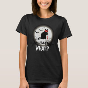 Cat What Murderous Black Cat With Knife Halloween T-Shirt