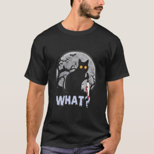 Cat What Murderous Black Cat With Knife T-Shirt