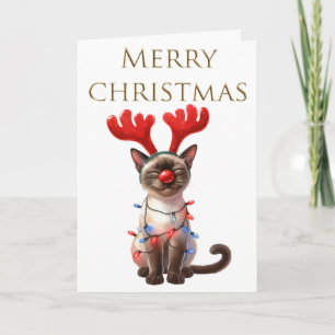 Cat Whimsy Funny Cat Christmas  Card