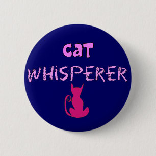 "Cat Whisperer" Cat Lover Gifts 6 Cm Round Badge