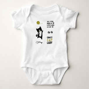 Cat White Cats Pink Sayings Sticker Pack Paws Baby Bodysuit