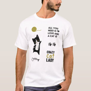 Cat White Cats Pink Sayings Sticker Pack Paws T-Shirt