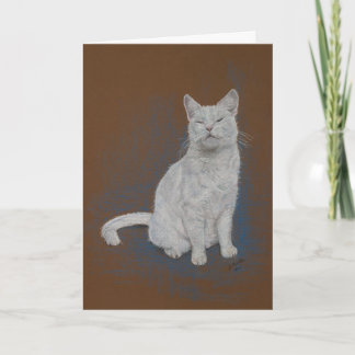 cat, white, Happy Birthday, fine art Card