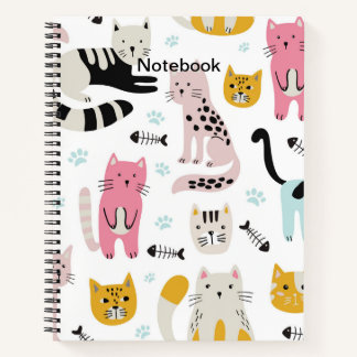 Cat White Notebook