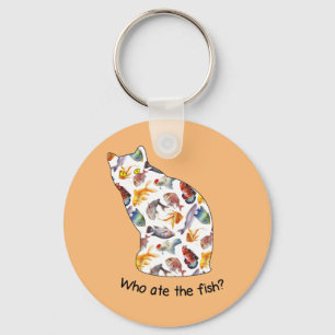 Cat: who ate the fish? keychain