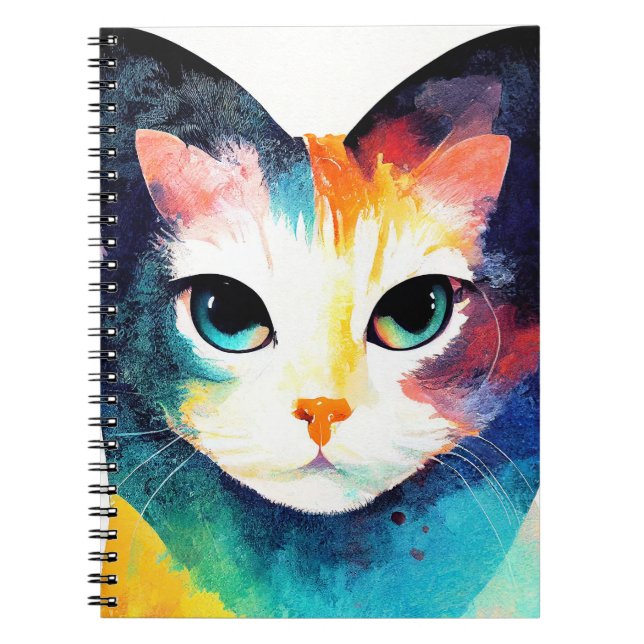 Cat Wild Nature Animal Color Art Painting Notebook (Front)