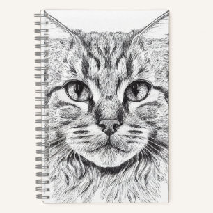 Cat Wild Nature Animal Illustration Art Drawing Notebook