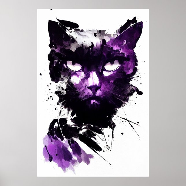 Cat Wild Nature Free Spirit Art Brush Painting Poster (Front)