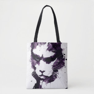 Cat Wild Nature Free Spirit Art Brush Painting Tote Bag