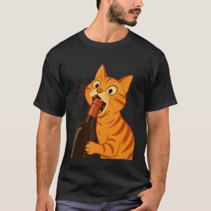 Cat Wine Lover Cool Kitten Lover Feline Pet Owner T-Shirt