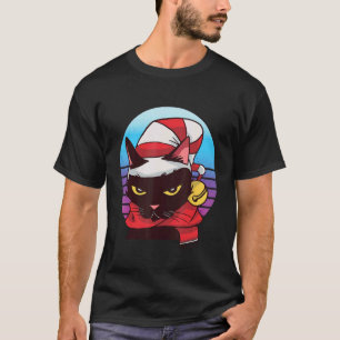 Cat winter scarf hat festive feline mischievous Ch T-Shirt