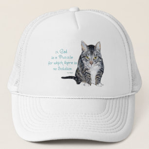 Cat Wisdom - a Cat is a Puzzle Trucker Hat