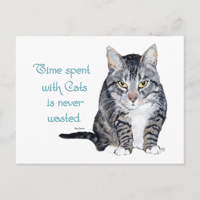Cat Wisdom - Time spent with Cats Postcard (Front)