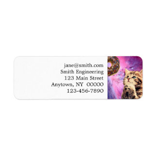 Cat wishing doughnut return address label
