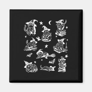 Cat Witch Halloween Cat Pumpkin Salem Witch Cat Lo Magnet